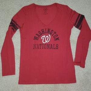 Washington Nationals T-Shirt Women's Size  XL, '47 Brand Long Sleeve, Red